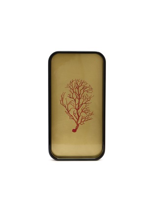 Detail View - Click To Enlarge - PLUMERIA HOME - Small Coral Motif Polished Brass Tray