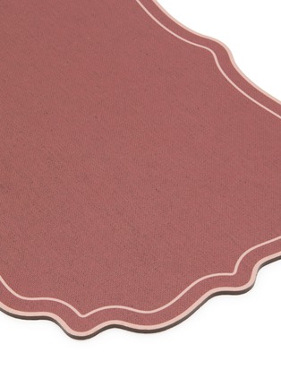 Detail View - Click To Enlarge - PLUMERIA HOME - Scalloped Frames Placemat — Brick/Pink