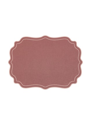 Main View - Click To Enlarge - PLUMERIA HOME - Scalloped Frames Placemat — Brick/Pink
