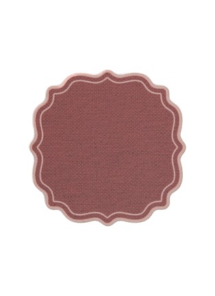 Main View - Click To Enlarge - PLUMERIA HOME - Scalloped Coaster — Brick/Antique Pink