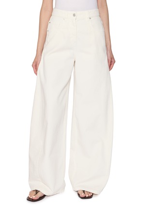 Main View - Click To Enlarge - BRUNELLO CUCINELLI - Wide Leg Light Wash Jeans