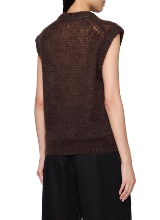 Back View - Click To Enlarge - BRUNELLO CUCINELLI - V-Neck Monili Trim Gauze Knit Vest