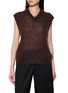 BRUNELLO CUCINELLI V-Neck Monili Trim Gauze Knit Vest
