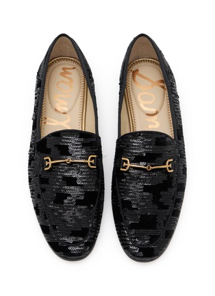 Detail View - Click To Enlarge - SAM EDELMAN - Loraine Horsebit Sequin Velvet Loafers