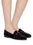 Figure View - Click To Enlarge - SAM EDELMAN - Loraine Horsebit Sequin Velvet Loafers