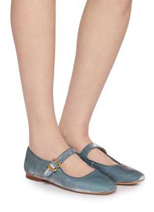 Figure View - Click To Enlarge - SAM EDELMAN - Michaela Silk Velvet Mary Jane Flats