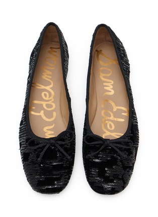 Detail View - Click To Enlarge - SAM EDELMAN - Alie Sequin Velvet Ballet Flats