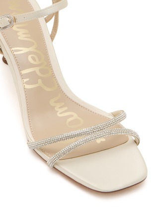 Detail View - Click To Enlarge - SAM EDELMAN - Presley 60 Embellished Satin Kitten Heel Sandals