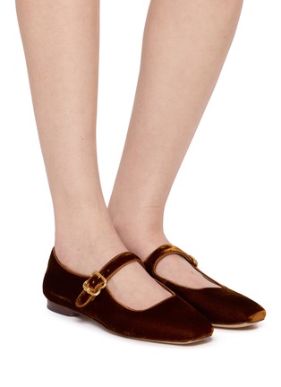 Figure View - Click To Enlarge - SAM EDELMAN - Michaela Silk Velvet Mary Jane Flats