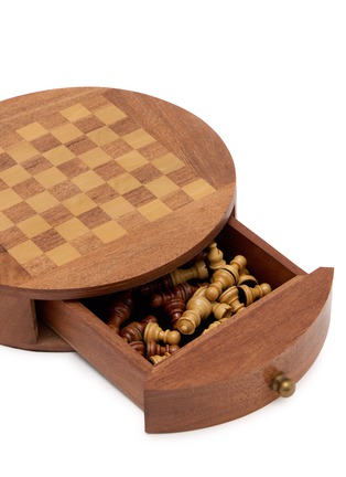 Detail View - Click To Enlarge - CHEHOMA - Round Wooden Box Chess Game