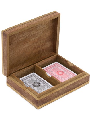 Detail View - Click To Enlarge - CHEHOMA - Brass Detailed Box With 2 Decks Of Cards
