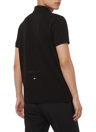 Back View - Click To Enlarge - MONCLER - Logo Badge Polo Shirt