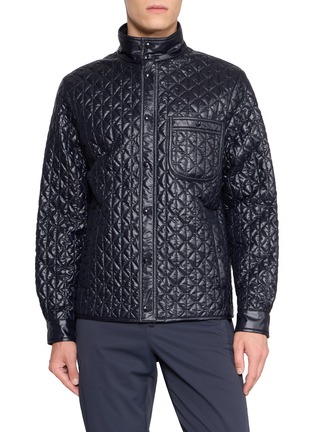 Main View - Click To Enlarge - MONCLER - Cleorine Diamond Quilted Shiny Shirt Jacket