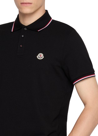  - MONCLER - Striped Collar Polo Shirt