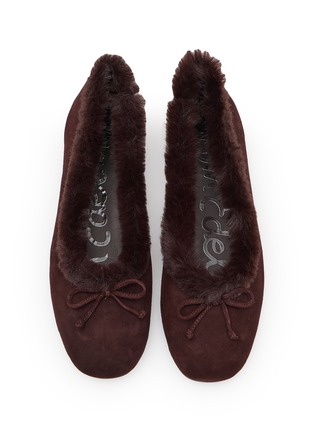 Detail View - Click To Enlarge - SAM EDELMAN - Alie Cozy Suede Shearling Ballerinas Flats