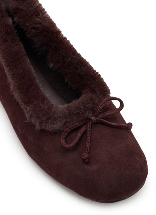 Detail View - Click To Enlarge - SAM EDELMAN - Alie Cozy Suede Shearling Ballerinas Flats