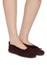 Figure View - Click To Enlarge - SAM EDELMAN - Alie Cozy Suede Shearling Ballerinas Flats