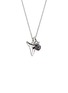 Detail View - Click To Enlarge - JOHN HARDY - Shark Tooth Talisman Sterling Silver Diamond Pearl Necklace — Size 16-18