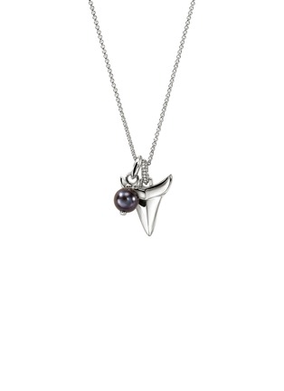 Main View - Click To Enlarge - JOHN HARDY - Shark Tooth Talisman Sterling Silver Diamond Pearl Necklace — Size 16-18