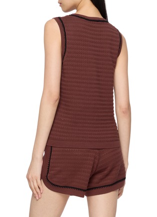 Back View - Click To Enlarge - VARLEY - Gideon Pointelle Cotton Knit Tank Top