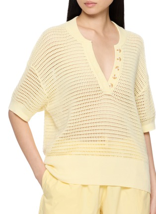  - VARLEY - Callie Short Sleeve Mesh Cotton Knit Top