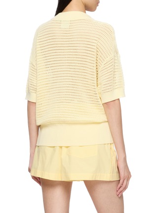 Back View - Click To Enlarge - VARLEY - Callie Short Sleeve Mesh Cotton Knit Top