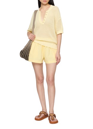 Figure View - Click To Enlarge - VARLEY - Callie Short Sleeve Mesh Cotton Knit Top