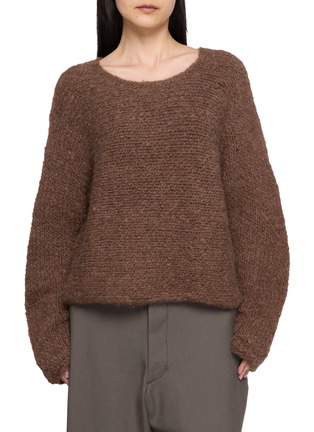Main View - Click To Enlarge - TAIGA TAKAHASHI - Crewneck Super Baby Alpaca Hand Knit Sweater