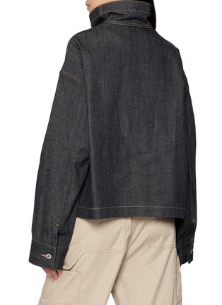 Back View - Click To Enlarge - TAIGA TAKAHASHI - Funnel Neck Denim Coverall Jacket