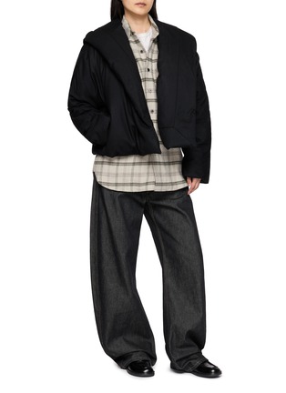 Figure View - Click To Enlarge - TAIGA TAKAHASHI - Asymmetric Front Hooded Down Jacket