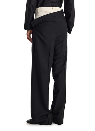 Back View - Click To Enlarge - RÓHE - Double Waistband Wide Leg Trousers