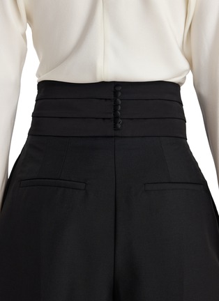 Detail View - Click To Enlarge - RÓHE - Puck Satin Cummerbund Waistband Wool Pants