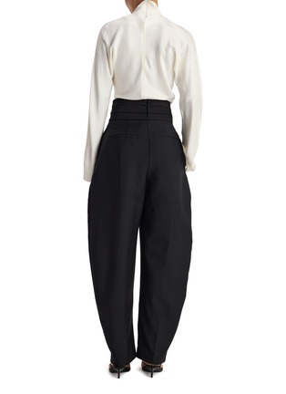 Back View - Click To Enlarge - RÓHE - Puck Satin Cummerbund Waistband Wool Pants