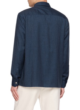 Back View - Click To Enlarge - BRUNELLO CUCINELLI - Pocket Wool Western Shirt