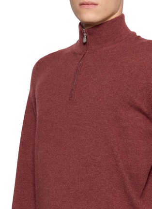  - BRUNELLO CUCINELLI - Long Sleeve Quarter Zip Cashmere Sweater