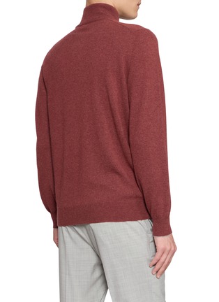 Back View - Click To Enlarge - BRUNELLO CUCINELLI - Long Sleeve Quarter Zip Cashmere Sweater