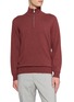BRUNELLO CUCINELLI Long Sleeve Quarter Zip Cashmere Sweater