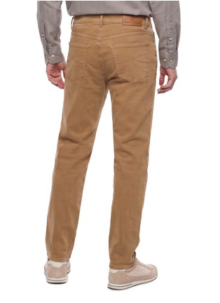 Back View - Click To Enlarge - BRUNELLO CUCINELLI - Dyed Stretch Cotton Straight Leg Jeans