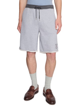 Main View - Click To Enlarge - BRUNELLO CUCINELLI - Logo Cotton Sweatshorts