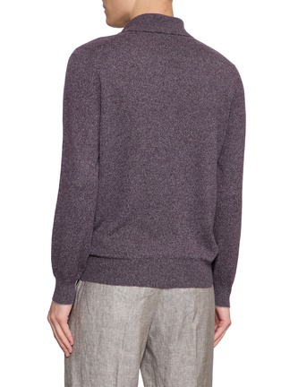 Back View - Click To Enlarge - BRUNELLO CUCINELLI - Buttonless Cashmere Knit Polo Sweater