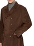  - BRUNELLO CUCINELLI - Double Breasted Peak Lapel Suede Leather Blazer