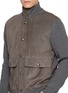  - BRUNELLO CUCINELLI - Leather Panel Knit Bomber Jacket