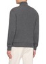 Back View - Click To Enlarge - BRUNELLO CUCINELLI - Leather Panel Knit Bomber Jacket