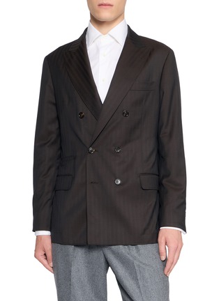 Main View - Click To Enlarge - BRUNELLO CUCINELLI - Double Breasted Wool Cashmere Blazer