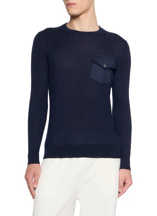 Main View - Click To Enlarge - BRUNELLO CUCINELLI - Crewneck Cashmere Silk Knit Sweater