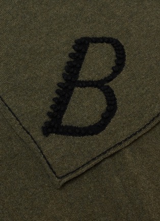 Detail View - Click To Enlarge - BARRIE - Logo Embroidered Cashmere Foulard