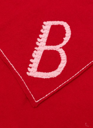 Detail View - Click To Enlarge - BARRIE - Logo Embroidered Cashmere Foulard