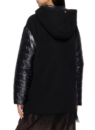 Back View - Click To Enlarge - HERNO - Tassel Hem Puffer Panel Hooded Jacket