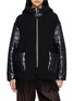 Main View - Click To Enlarge - HERNO - Tassel Hem Puffer Panel Hooded Jacket