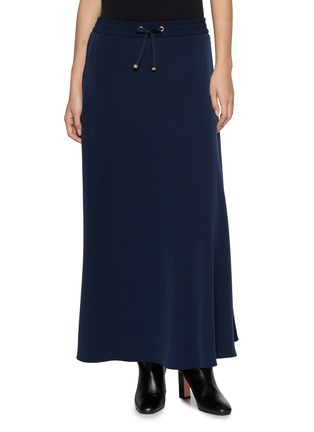 Main View - Click To Enlarge - HERNO - Elasticated Drawstring Waistband Flared Maxi Skirt